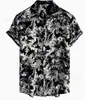 Camisa Corta Nueva de Comercio Exterior Transfronteriza Fábrica de Impresión 3D Venta Directa Wholesale Personalizada Camisa de Botones de Poliéster Cuadros Verano