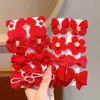 Juego de Pasadores de Año Nuevo para Niñas, Accesorios Rojos Festivos para el Festival de Primavera, Pinza para Flequillo de Niña Pequeña, Pinza Lateral, Pinza para Cabello de Bebé