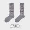 Calcetines de Primavera y Verano para Mujer, Calcetines de Media Pantorrilla, Calcetines Blancos Holgados Estilo Ballet, Calcetines Largos de Malla Fina de Color Sólido