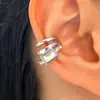 Brinco Ear Cuff Zircônia Gota d'Água Super Brilhante Cruzado Sem Furo Luxo Leve Estilo Frio High-End Nicho Exquisito Clipe de Orelha Brinco