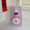 Bolsa de tricô bolsa de presente bolsa de presente atacado bolsa tote bolsa de lã lancheira bolsa portátil flores ins estilo fofo