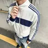 Sudadera Casual con Cremallera, Bloques de Color y Tres Rayas Estilo Coreano 2026 Otoño Nueva Moda Cardigan Versátil Top Ropa Exterior