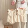 Estilo coreano verão bebê saco peido romper bebê feminino babado estilo ocidental vestido novo saco peido saia terno