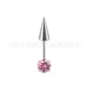 F136 Uña de Hueso de Oreja Cónica Puntiaguda Uña de Tigre Pequeño Demonio Zirconia 5A Aleación de Titanio G23 Joyería para Perforación Cabeza Cónica Puntiaguda Uña de Labio