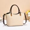 Bolso de mano tipo cesta de verduras de textil de cuero PU para mujer, estilo coreano, moderno, combinable con todo, bolso de hombro para mujer, gran capacidad