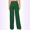 2026 Nuevos Pantalones Casuales de Pierna Recta de Algodón y Lino de Cintura Alta para Mujer, Holgados de Pierna Ancha, Color Negro