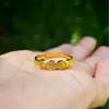 Loja de Ouro Mesmo Estilo Anel da Fortuna Trançado Antigo para Mulheres, Anel Aberto Ajustável Presente