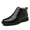 Zapatos de Piel para Hombre 2025 Invierno Tres Juntas de Terciopelo para Hombre Talla Grande Botines Cortos de Caña Alta Formales de Negocio Zapatos de Algodón Dropshipping