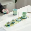Juego de Té de Viaje Estilo Palacio Personalizado, Cerámica Creativa Conveniente de Una Tetera, Tres Tazas, Taza Rápida, Logo de Recuerdo