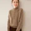 Novedad de Otoño 2026: Suéter Casual de Cachemira con Cuello Medio para Mujer, Jersey de Punto Versátil Adelgazante, Capa Base de Manga Larga