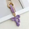 Llavero de Cinta con Lentejuelas Cruzado, Colgante de Bolso para Mujer de Lujo Ligero, Adorno para Llavero de Coche