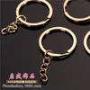 Argola de chaveiro anel abertura plana com corrente DIY ferragens chaveiro Mais corrente acessórios metal galvanoplastia cor dourada níquel
