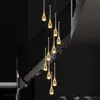 Lustre de escada duplex de luxo leve, lustre grande para sala de estar de villa, lustre minimalista moderno para hall de entrada, lustre de acrílico para sala de jantar