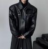 Chaqueta de Cuero PU Estilo Americano para Hombre Primavera y Otoño Británica Pia Ya Hombres Alto Nivel Sensación Perfil Ropa Biker Tendencia Chaqueta de Cuero