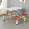 Mesa y Sillas de Comedor para Empleados, Empleados de Empresa, Fábrica y Escuela, Combinación de Mesa y Sillas de Comedor de Pizarra de Una Pieza para Cuatro y Seis Personas