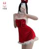 Camisola Disfraz de Navidad Talla Grande Delgado Sexy Vestido Cosplay Halloween Uniforme Peludo 1884