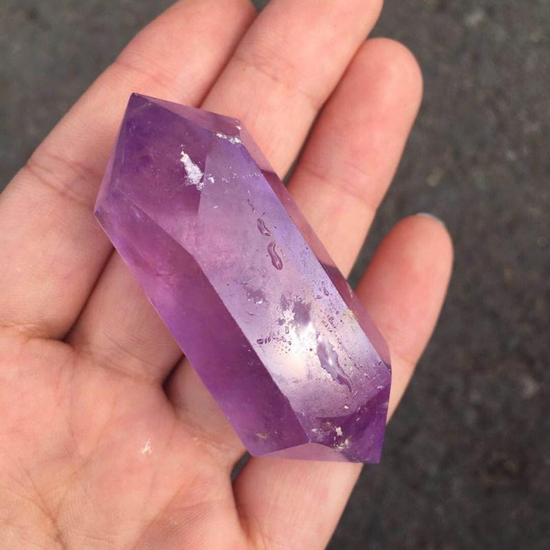 Amethyst crystal wand double p