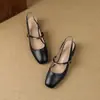 Sandalias de Dedo para Mujer Verano Tacón Grueso 2025 Nuevo Retro Elegantes para Vestir Nuevo Estilo Chino Zapatos con Tacón Hueco Trasero para Comercio Exterior
