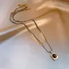 Collar Apilado de Doble Capa con Piedra Ojo de Tigre Maillard y Perla para Mujer, Nicho Retro, Lujo Accesible, Accesorios de Cadena para Suéter de Gama Alta