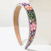 Diadema Transfronteriza Europea y Americana Nueva Color Sólido Flor de Cristal Full Diamante Estilo Barroco Moderna Versátil Accesorios para el Cabello de Fiesta de Graduación