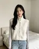 Outono e Inverno Novo Estilo Coreano Casual Estilo Preguiçoso Gola Alta Fio Anel Tricotado Colete Cardigan Colete Solto