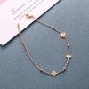 Estilo Acessível de Luxo Nicho Transfronteiriço Europeu e Americano Pulseira de Aço Inoxidável Flor de Trevo de Quatro Folhas Pulseira de Aço Titânio com Diamante