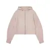 Série Scub Hoodie Feminino de Waffle de Modal com Zíper Curto para Esportes ao Ar Livre Casual Solto Jaqueta de Yoga