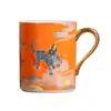 Caneca de Porcelana Branca Kirin Estilo Chinês Jingdezhen Copo de Água Cerâmico Cultural e Criativo com Borda Dourada Logo de Presente Cultural e Criativo