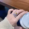 Moda Francesa Blanqueamiento y Modificación Manual Anillo Hombre de Ratán Diamante Amarillo con Elegante Elegante y Completa Apertura de Diamantes, Diseño Ajustable y Versátil