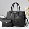 Set de bolso de dos piezas de lujo con textura de piedra y estampado extranjero, diseño de retazos elegante y único, bolso de hombro versátil