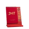 Calendario de Escritorio Estilo Nacional Estampado en Caliente Año de la Oveja 2027 Calendario con Logo Publicitario de Promoción Empresarial Personalizado Caja de Regalo Adorno de Escritorio