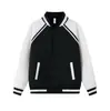 Chaqueta de béisbol de moda con patrón de diamantes en tejido de aire para otoño, con logo personalizado impreso y bordado, adecuada como ropa de trabajo corporativa y como cárdigan abierto.