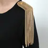 Acessórios de vestuário transfronteiriços quentes ombreiras de franja de metal ombreiras de franja clássicas de moda para terninhos pequenos atacado
