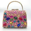 En stock Bolso de Cena Incrustado de Diamantes Bolso de Mano para Banquetes Europeo y Americano Full Diamond Bolso de Mano con Piedras en Stock