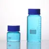 Frasco de Reagente GL80 Borossilicato Azul 1000mL Boca Larga Vidro com Escala Frasco para Experimento Químico Frasco de Amostragem
