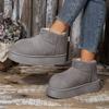 Botas de Nieve para Mujer con Cuero y Piel Integrados, Nuevo Modelo 2025, Suela Gruesa, que Aumentan la Altura, Estilo Casual Corto, Engrosadas y Forradas de Felpa, Mismo Estilo que Zhou Dongyu
