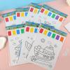 Papel de Acuarela con Pigmento Sólido Portátil Transfronterizo Tarjeta de Dibujo Lineal de Caricaturas para Colorear con Pincel Set de Pintura de Graffiti para Niños