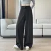 Pantalones rectos estilo traje color café, nuevos de otoño de cintura alta, fluidos, estilo old money, de pierna ancha, casual