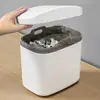 Lixeira Plástica de Mesa com Tampa Basculante para Uso Doméstico, Lixeira Mini Pequena, Lixeira Criativa Estilo Europeu para Sala de Estar com Tampa