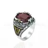 Anillo Transfronterizo de Amazon para Hombre Sol, Luna y Estrellas con Cristal Colorido Grabado Vintage, Joyería de Lujo Ligero de Alta Gama al por Mayor