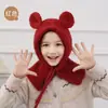 Gorro para Niños Otoño e Invierno Protección para los Oídos Gorro Cálido Niñas Lindo Dibujo Animado Bufanda Gorro de Punto de una Pieza