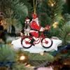 Decorações de Natal Transfronteiriças 2023 Pingentes para Casa Enfeites de Árvore de Natal Festa de Feriado Cachorro Chapéu de Natal Decorações Penduradas de Desenho Animado