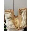 2026 Nuevo Estilo Bolso Tejido de Playa para Vacaciones en la Costa para Mujeres, Bolso de Mano de Punto Hueco, Bolso de Hombro de Gran Capacidad