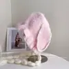 Chapéu de Pelúcia com Orelhas de Cachorro Fofas para Proteção Auricular Feminina Inverno Novo à Prova de Frio Quente Tricotado com Corda Chapéu de Lã Moderno