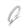 Anillo de moissanita brillante de una sola fila de lujo exclusivo transfronterizo de Welsheng, anillo de dedo de plata S925, simple y moderno, para Europa y América.