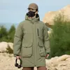 Abrigo largo de algodón hasta la rodilla, nuevo modelo de invierno, con capucha, estilo para pareja, marca de moda casual trendy, versátil, forrado de polar y engrosado