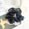 Grande francês retro intestino grosso ponto feminino sul-coreano rede vermelha tendência faixa de cabelo flor organza anel de cabelo atacado