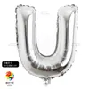 Globo Alfanumérico Mediano Dorado y Plateado de 32 pulgadas Decoración de Cumpleaños Papel de Aluminio Fiesta de Bodas Set de Película de Aluminio Arreglo Globo