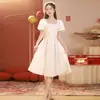 Nuevo Vestido Rojo de Verano Petite para Novias, Adecuado para Bodas y Fiestas de Regreso a Casa, Se Puede Usar Informalmente