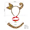Set de Diadema de Animales para Halloween Transfronterizo con Diadema de Gato 3D Rellena de Algodón y Accesorios para la Cabeza de Halloween de Leopardo para Niños